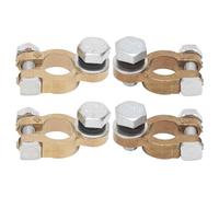 SIXRUN Terminale Cavo Batteria 4 Pezzi, Connettore Terminale Batteria in Ottone 300A Morsetti con Vite M10 per Automobili Camion Roulotte