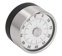 SIXRUN Timer Magnetico, Timer Visivo in Acciaio Inossidabile, da Meccanico da 70 DB con Magnete per il Frigorifero, Conto Alla Rovescia di 60 Minuti Ad Alta Precisione per Cucinare, Studio di (WHITE)