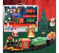 SIXRUN Treno Elettrico con Luci e Suoni, Binari Ferroviari a Vapore, Set Giocattolo a Batteria per Bambini, Regalo di Natale (Come mostrato in)