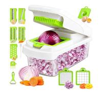SIXRUN Tritalimenti Multifunzione, Taglia Cipolle e Verdure con Lame in Acciaio Inossidabile e Spazzola per Pulizia Preparazione dei Pasti Efficiente