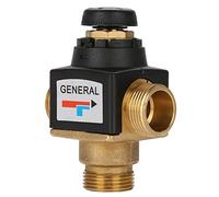 SIXRUN Valvola di Miscelazione Termostatica, Ottone 3 Vie DN20 Ad Alto Flusso per Controllo Temperatura in Impianti Solari Termici e Riscaldamento a pavimento.