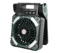 SIXRUN Ventilatore Solare Multifunzionale 5200MAH Tipo C Timer LED di Ricarica 4 velocità Regolabili per attività di Pesca All'aperto ABS Metallo Blu (Green)