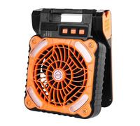 SIXRUN Ventilatore Solare Multifunzionale 5200MAH Tipo C Timer LED di Ricarica 4 velocità Regolabili per attività di Pesca All'aperto ABS Metallo Blu (Orange)