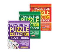 Sixstore A5 Spiral Bound Travel Size 3 in 1 Sudoku, Ricerca Parole, Cruciverba Collection Book, 3 Libri Fornitura