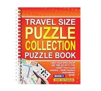 Sixstore A5 Spiral Bound Travel Size 3 in 1 Sudoku, Word Search, Crossword Puzzle Collection Book, Orange