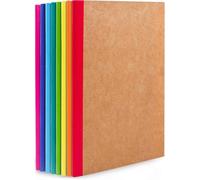 Sixstore Confezione da 8 quaderni in carta kraft, formato A5, 60 pagine per libro, a righe, copertina marrone morbida, per studenti, viaggiatori, pianificazione, scrittura e forniture scolastiche