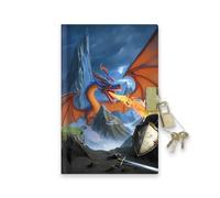 Sixstore Diario top secret per ragazzi, formato A6, senza data, con nastro divisorio, lucchetto e chiave, 15 x 11 cm, quaderno per bambini per ragazzi, drago