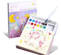 Sixstore Dipingi con libri da colorare ad acqua per bambini, set di pittura ad acquerello per bambini dai 3 anni in su, libri a colori, attività artistiche e artigianali, giocattolo di compleanno per
