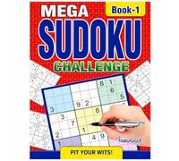 Sixstore Mega Sudoku - Libro di puzzle formato A5 da viaggio, oltre 200 puzzle, giochi cerebrali, libri, colore: rosso