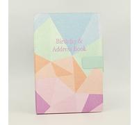 Sixstore Rubrica telefonica con indice dalla A alla Z, copertina in tessuto stile vintage, formato A5, copertina morbida imbottita, rubrica con chiusura magnetica, geometrico