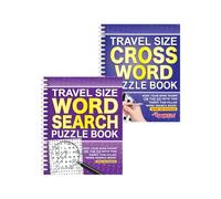 Sixstore Set di 2 quaderni con rilegatura a spirale, formato da viaggio, formato A5, per ricerca di parole cruciverba, viola e viola