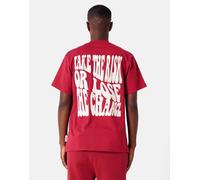 Sixth June - T-shirt a maniche corte color bordeaux con stampa Take the Risk-Rosso S