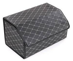 SIXTOL CAR COMPACT ELEGANT L | Organizzatore pieghevole per bagagliaio con 2 scomparti e coperchio | Design in pelle sintetica