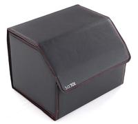SIXTOL CAR COMPACT LEATHER M | Organizer da bagagliaio pieghevole con coperchio | Design in pelle sintetica nera | 1 scomparto