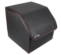 SIXTOL CAR COMPACT LEATHER S | Organizer da bagagliaio pieghevole con coperchio | Design in pelle sintetica nera | 1 scomparto