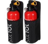 SIXTOL CAR FIRE 1 | Supporto estintore auto 1kg | Fissaggio a strappo | Tessuto Oxford 600D impermeabile (Confezione da 2)