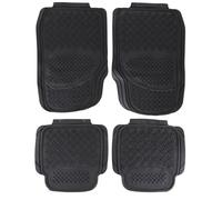 SIXTOL CAR MAT - Set di 3 tappetini universali in gomma, set completo, 4 pezzi, per sedili anteriori e posteriori, ritagliabili, protezione da sporco e acqua, colore nero