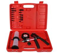 SIXTOL Mechanic Brake Tester 22 | Set di Test Sottovuoto/Freno Compatibile con sistemi frenanti Auto | 22 Pezzi con Pompa e Manometro