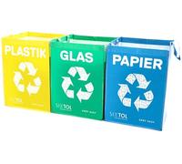 SIXTOL SORT EASY 3 BASIC DE | Set di sacchetti per la spazzatura | 30 x 30 x 40 cm 3 x 36 l