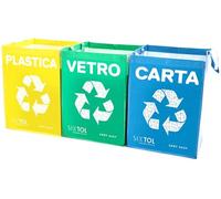 SIXTOL SORT EASY 3 BASIC IT | Set di sacchetti per rifiuti | 30 x 30 x 40 cm 3 x 36 l