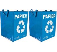 SIXTOL SORT EASY CARTA | Borsa per raccolta differenziata 36 l | carta | pieghevole | con manici | chiusura in (Confezione da 2)