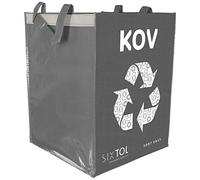 SIXTOL SORT EASY METAL | Borsa per Raccolta Differenziata 36L | Grigia | Con Chiusura a Velcro e Manici Resistenti