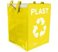 SIXTOL SORT EASY PLASTIC | Borsa Gialla per Raccolta Differenziata Plastica 36 L 30x30x40 cm | Compatibile con Sistema di Smistamento Rifiuti