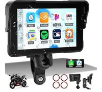 SIXTOP CarPlay Moto con CarPlay e Android Auto Wireless, Portatile GPS Navigatore Moto, 5 Pollici Schermo Touch con Impermeabile IP68, Bluetooth e Siri