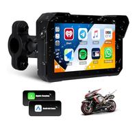 SIXTOP Motorcycle CarPlay Screen with Wireless Apple Car Play Android Auto, 5" Waterproof Touch Screen Car Stereo per Moto, Dual Bluetooth, Siri Voice Control