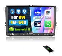 SIXWIN 4+64G Autoradio Android 13 con CarPlay/Android Auto/Mirror Link per VW Golf 5 Golf 6 Skoda Polo Passat Tiguan Touran,9'' HD TouchScreen Schermo Navigatore WiFi BT 5.0 FM/RDS 32EQ USB Type-C