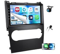 SIXWIN 4+64G Autoradio Android 15 per Mercedes Benz Classe B B200 Classe A A160 A180 2008-2011 con CarPlay/Android Auto,9 Pollici HD TouchScreen Schermo Navigatore WiFi Bluetooth 5.0 FM/RDS 32EQ