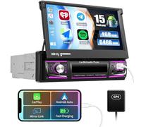 SIXWIN 4GB+64GB Android 15 1 Din Autoradio con Wireless Carplay e Android Auto,7 '' Manual Pieghevole Touchscreen Stereo con WiFi GPS Bluetooth RDS/FM 2USB AUX TF Controllo del Volante