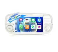 SIXWIN [8 Core] 4+64G Android 13 Autoradio con CarPlay/Android Auto/DSP per FIAT 500 2007-2015,7 Pollici HD Navigatore GPS WiFi Bluetooth 5.0 USB FM RDS Radio Mirror Link +32 Bande EQ(Bianco)