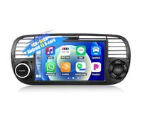 SIXWIN 8 Core 4+64G Android 13 Autoradio con CarPlay/Android Auto/DSP per FIAT 500 2007-2015,7 Pollici HD Navigatore GPS WiFi Bluetooth 5.0 USB FM RDS Radio Mirror Link +32 Bande EQ(Nero)