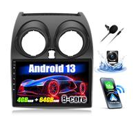 SIXWIN 8 Core 4+64G Android 13 Autoradio con CarPlay/Android Auto/DSP per Nissan Qashqai J10 2006-2016, 9" HD Navigatore GPS WiFi Bluetooth 5.0 USB FM RDS Radio Mirror Link +32 band EQ