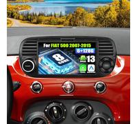 SIXWIN 8 Core 6+128G Android 13 Autoradio con CarPlay/Android Auto/DSP per FIAT 500 2007-2015,7 Pollici HD Navigatore GPS WiFi Bluetooth 5.0 USB FM RDS Radio Mirror Link +32 Bande EQ(Nero)