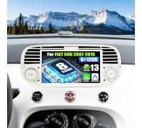 SIXWIN 8 Core 6+128G Android 13 Autoradio con CarPlay/Android Auto/DSP per FIAT 500 2007-2015,7 Pollici HD Navigatore GPS WiFi Bluetooth 5.0 USB FM RDS Radio Mirror Link +32 Bande EQ(Bianco)