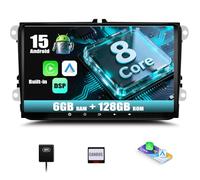 SIXWIN 8 Core 6+128G Android 15 Autoradio per VW Golf 5 6 Touran Polo Touran con CarPlay/Android Auto/DSP,9 Pollici HD Navigatore GPS WiFi Bluetooth 5.0 USB FM RDS Radio Mirror Link +32EQ