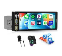 SIXWIN Bluetooth 1 Din Autoradio con Carplay Android Auto, 6.9 Pollici HD Touchscreen Schermo con Controllo del Volante/Bluetooth5.0/Mirror Link/USB 2/Type-C/FM/EQ+MIC
