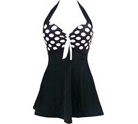 Sixyotie Costume da Bagno Tankini da Donna con Gonna Costumi da Bagno Un PezzoTaglie Forti Swim Dress (Polka, EU 46-48(Tag 4XL))