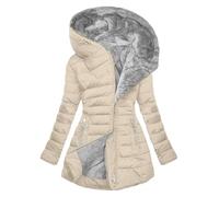 SIYAN Cappotto Invernale Da Donna, Trapuntata Foderata Calda Da Donna, In Pile, Invernale Da Donna, Giacca Calda E Accogliente, Classico, M-5XL(Apricot,4XL)