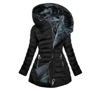 SIYAN Cappotto Invernale Da Donna, Trapuntata Foderata Calda Da Donna, In Pile, Invernale Da Donna, Giacca Calda E Accogliente, Classico, M-5XL(Noir,4XL)
