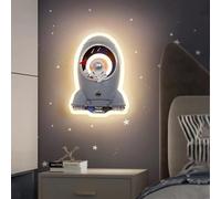 SIYANE Lampada da parete a forma di astronauta, lampada da parete per cameretta dei bambini, moderna lampada da parete a LED dimmerabile per cartoni animati, per navicella spaziale, per ragazzi e raga