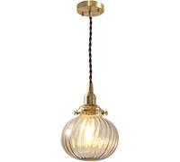 SIYANE Lampadario a Sospensione in Vetro Soffiato Blu e Verde, Lampada da Soffitto a Coste, Trasparente, Lampada a Isola, Zucca, Stile Vintage per Bagno e Camera