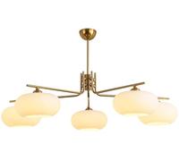 SIYANE Lampadario moderno a semi-incasso in vetro bianco a 6 luci Lampadario a sospensione bianco nero di metà secolo Lampadari Sputnik industriali in oro cromato per soggiorno Sala da pranzo Camera d