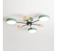 SIYANE Lampadario Sputnik Mid Century Moderno Soffitto 3 Lampade Bianco Verde Grigio Legno Fattoria Vicino alla Plafoniera Molecola Nordica Illuminazione Rotonda per Camera da Letto Sala da Pranzo Sog