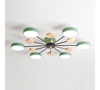 SIYANE Lampadario Sputnik Mid Century Moderno Soffitto 3 Lampade Bianco Verde Grigio Legno Fattoria Vicino alla Plafoniera Molecola Nordica Illuminazione Rotonda per Camera da Letto Sala da Pranzo Sog