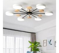 SIYANE Lampadario Sputnik Mid Century Moderno Soffitto 3 Lampade Bianco Verde Grigio Legno Fattoria Vicino alla Plafoniera Molecola Nordica Illuminazione Rotonda per Camera da Letto Sala da Pranzo Sog