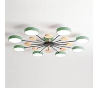 SIYANE Lampadario Sputnik Mid Century Moderno Soffitto 3 Lampade Bianco Verde Grigio Legno Fattoria Vicino alla Plafoniera Molecola Nordica Illuminazione Rotonda per Camera da Letto Sala da Pranzo Sog