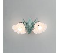 SIYANE Sconce a parete in stile Country francese moderno, 2 luci, Vetro Verde, Camera da letto